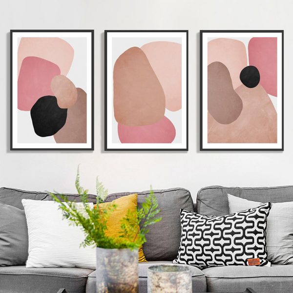 Wall Art - Abstract Pink ( 3 sets )- Poster Prints -Canvas Prints - Image 2