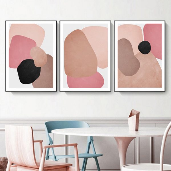 Wall Art - Abstract Pink ( 3 sets )- Poster Prints -Canvas Prints - Image 3