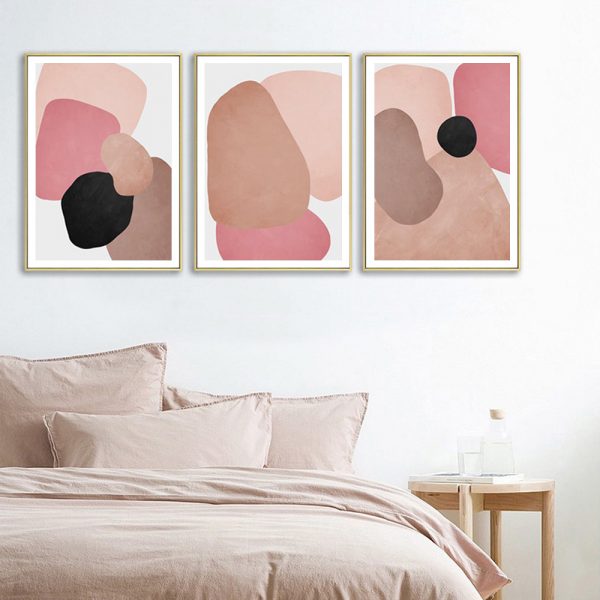 Wall Art - Abstract Pink ( 3 sets )- Poster Prints -Canvas Prints