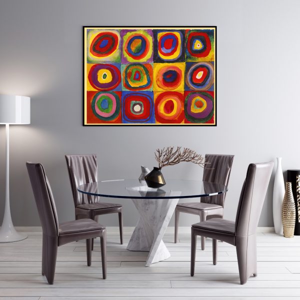 Wall Art - Color Study Squares with Concentric Circles By Wassily Kandinsky - Canvas Prints-Poster Prints - Image 2