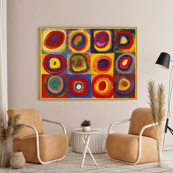 Wall Art - Color Study Squares with Concentric Circles By Wassily Kandinsky - Canvas Prints-Poster Prints