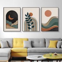 Wall Art - Abstract Dark Green ( 3 sets )- Poster Prints -Canvas Prints - Image 2
