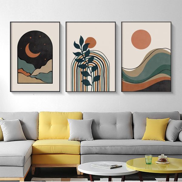 Wall Art - Abstract Dark Green ( 3 sets )- Poster Prints -Canvas Prints - Image 2