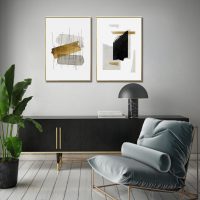 Wall art - Modern Gold (2 sets)- Canvas Prints- Poster Prints - Image 2