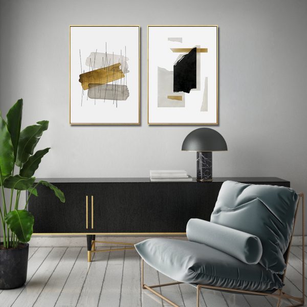 Wall art - Modern Gold (2 sets)- Canvas Prints- Poster Prints - Image 2