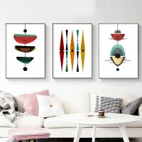 Wall Art - Mid Century Modern Abstract Art ( 3 sets )- Poster Prints -Canvas Prints - Image 2