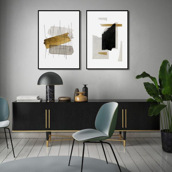 Wall art - Modern Gold (2 sets)- Canvas Prints- Poster Prints