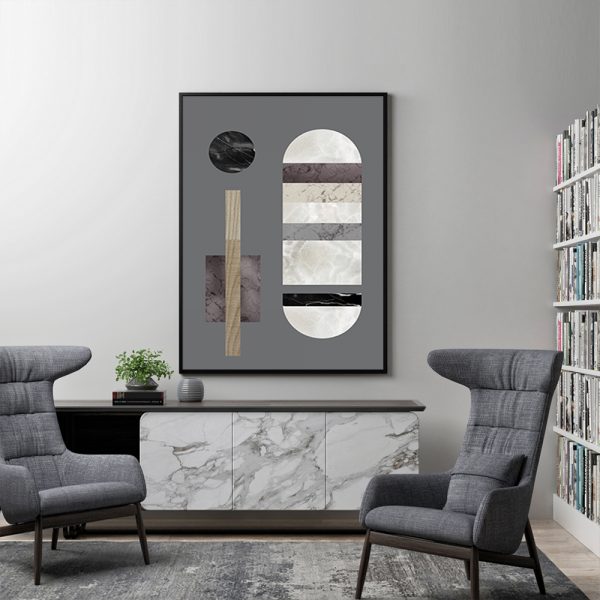 Wall Art - Abstract Circle and Square - Canvas Prints-Poster Prints - Image 2