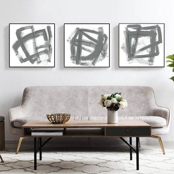 Wall Art - Opening Grey (3 sets) - Canvas Prints-Poster Prints - Image 2