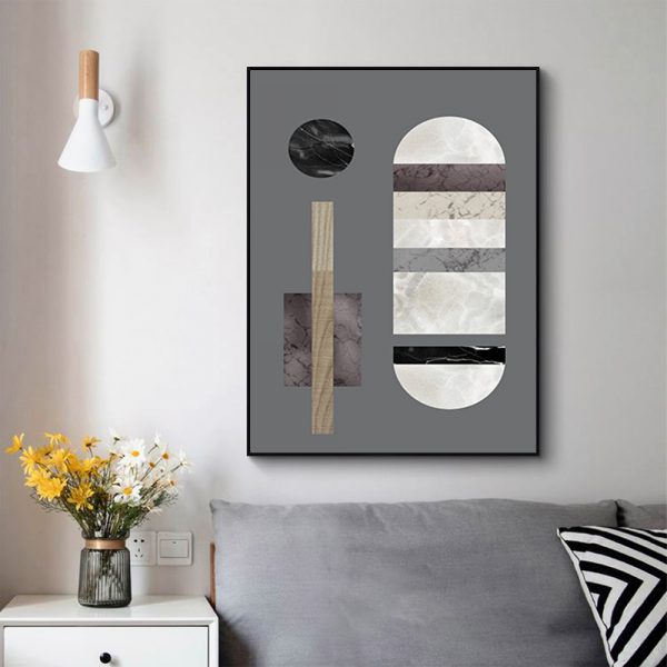 Wall Art - Abstract Circle and Square - Canvas Prints-Poster Prints - Image 3