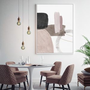 Wall Art - Abstract Light Pink Brush - Canvas Prints-Poster Prints