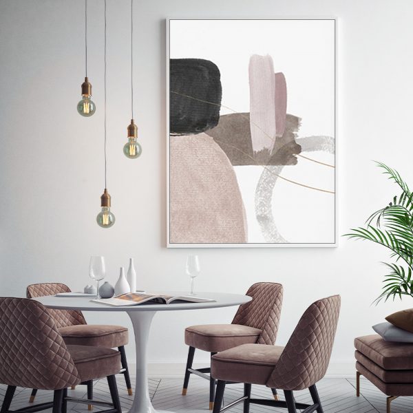 Wall Art - Abstract Light Pink Brush - Canvas Prints-Poster Prints