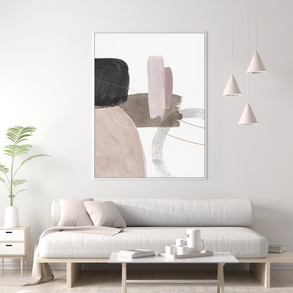 Wall Art - Abstract Light Pink Brush - Canvas Prints-Poster Prints - Image 2