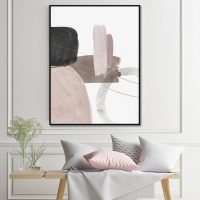 Wall Art - Abstract Light Pink Brush - Canvas Prints-Poster Prints - Image 3