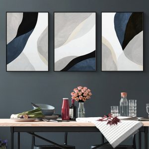 Wall Art - Abstract Navy Blue ( 3 sets )- Poster Prints -Canvas Prints