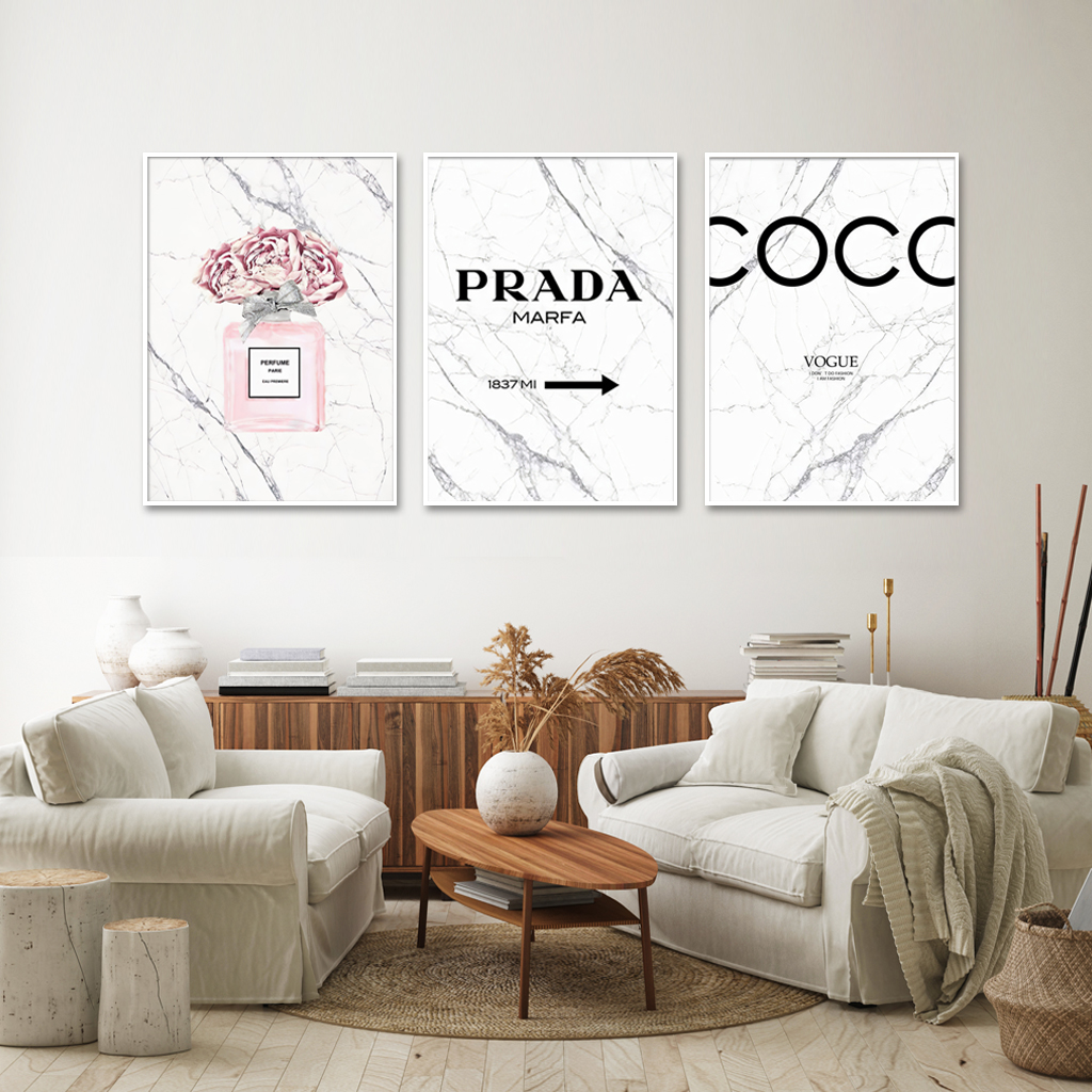 Wall Art - Fashion Perfume ( 3 sets )- Poster Prints -Canvas Prints ...