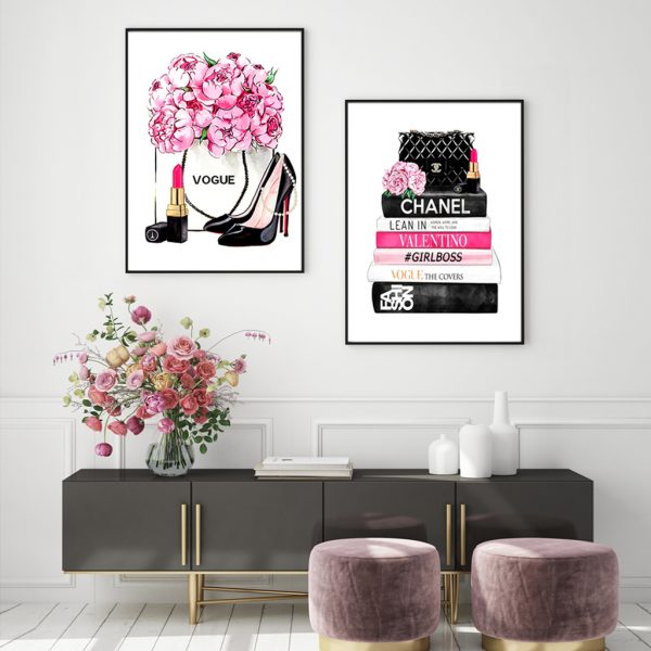 Wall art - Fashion Book (2 sets)- Canvas Prints- Poster Prints