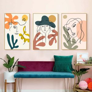 Wall Art  - Abstract Girl 3 sets - Poster Prints -Canvas Prints