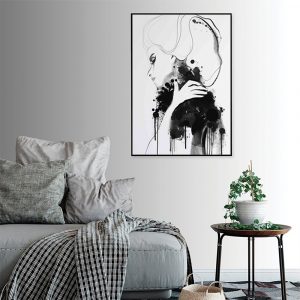 Wall Art - Vogue Girl Black and White - Canvas Prints-Poster Prints
