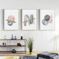 Wall Art  - Blush Pink Watercolor 3 sets - Poster Prints -Canvas Prints