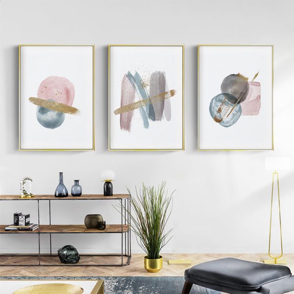 Wall Art  - Blush Pink Watercolor 3 sets - Poster Prints -Canvas Prints