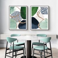 Wall art - Abstract Green and Navy (2 sets)- Canvas Prints- Poster Prints - Image 3