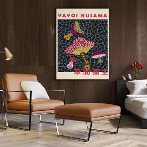 Wall Art - Mushroom By Yayoi Kusama - Canvas Prints-Poster Prints