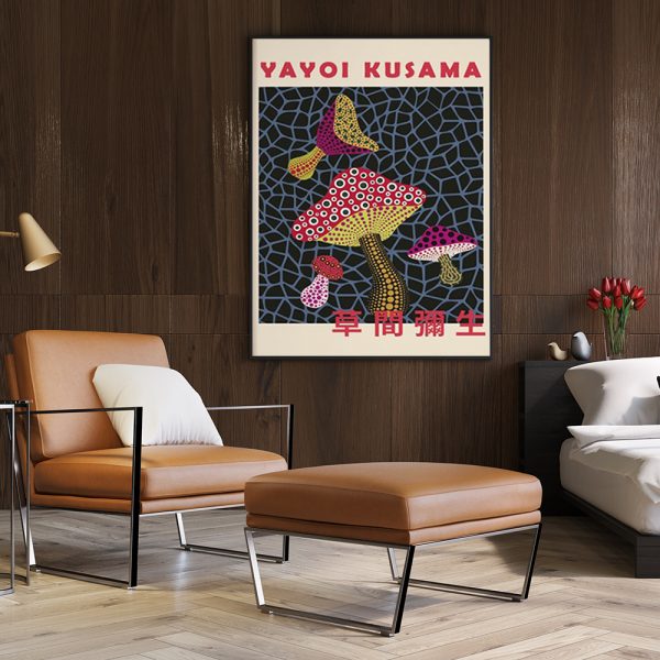 Wall Art - Mushroom By Yayoi Kusama - Canvas Prints-Poster Prints