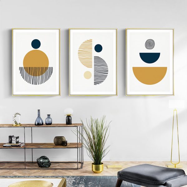 Wall Art - Mustard Yellow ( 3 sets )- Poster Prints -Canvas Prints
