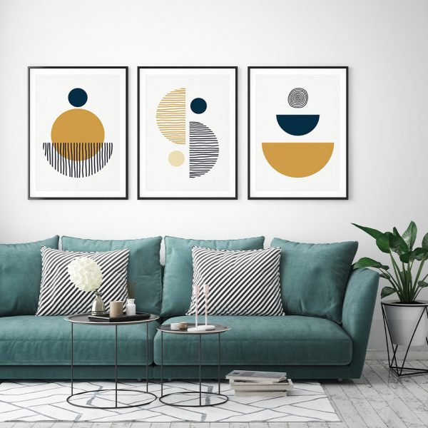 Wall Art - Mustard Yellow ( 3 sets )- Poster Prints -Canvas Prints - Image 2