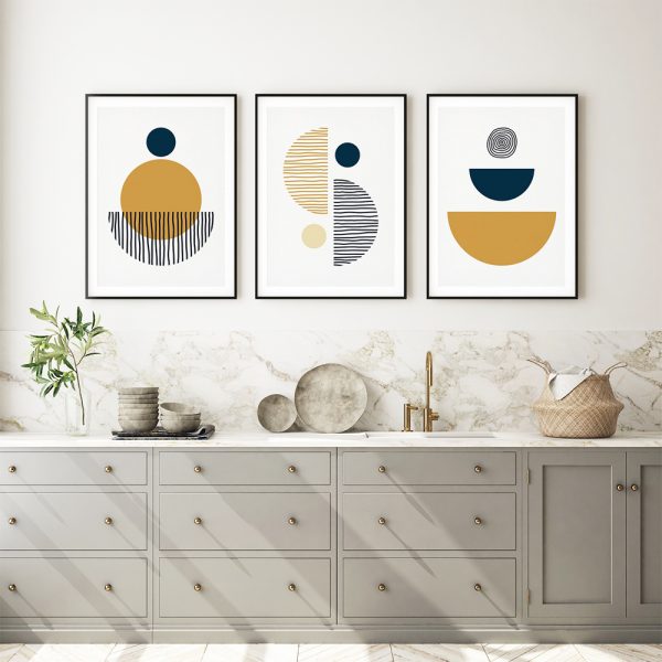 Wall Art - Mustard Yellow ( 3 sets )- Poster Prints -Canvas Prints - Image 3