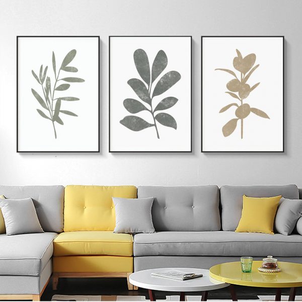 Wall Art - Neutral Botanical Leaves ( 3 sets )- Poster Prints -Canvas Prints - Image 2