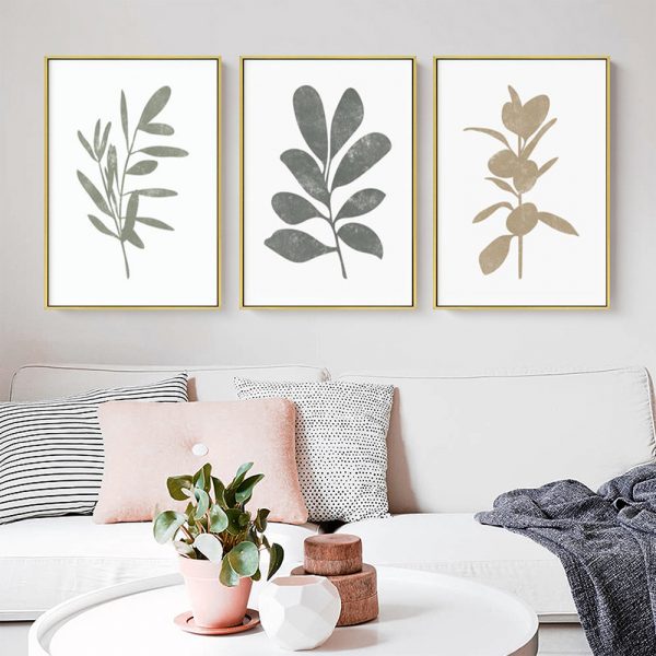 Wall Art - Neutral Botanical Leaves ( 3 sets )- Poster Prints -Canvas Prints - Image 3
