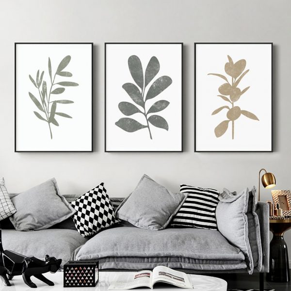 Wall Art - Neutral Botanical Leaves ( 3 sets )- Poster Prints -Canvas Prints