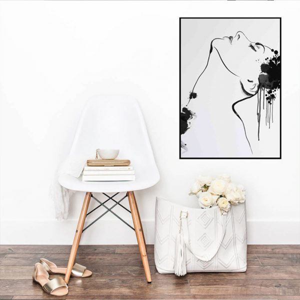 Wall Art - Watercolor Sketch Female Face - Canvas Prints-Poster Prints - Image 2