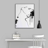 Wall Art - Watercolor Sketch Female Face - Canvas Prints-Poster Prints - Image 3
