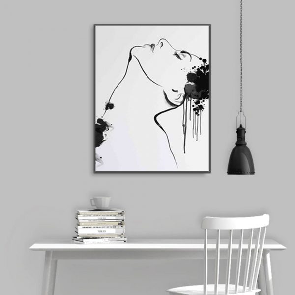 Wall Art - Watercolor Sketch Female Face - Canvas Prints-Poster Prints - Image 3