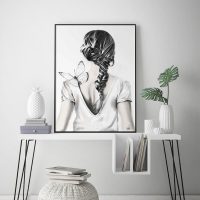 Wall Art - Woman Back With Butterfly - Canvas Prints-Poster Prints - Image 3