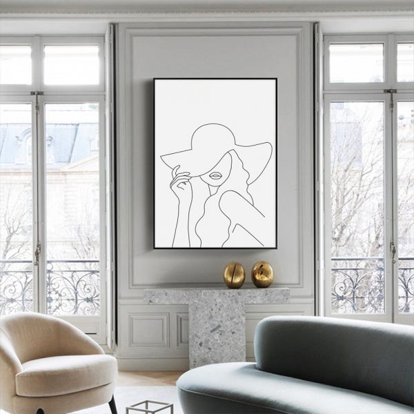 Wall Art - Woman Line Art - Canvas Prints-Poster Prints