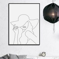 Wall Art - Woman Line Art - Canvas Prints-Poster Prints - Image 3