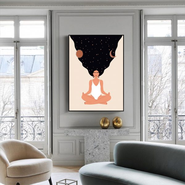 Wall Art - Yoga Woman - Canvas Prints-Poster Prints - Image 3