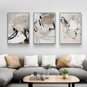 Wall Art  - Modern Abstract Beige 3 Sets - Poster Prints -Canvas Prints