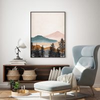 Wall Art - Boho Abstract Mountain - Canvas Prints-Poster Prints - Image 3