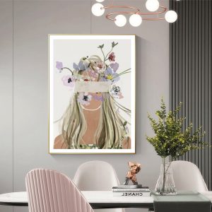 Wall Art - Botanical Abstract Face - Canvas Prints-Poster Prints