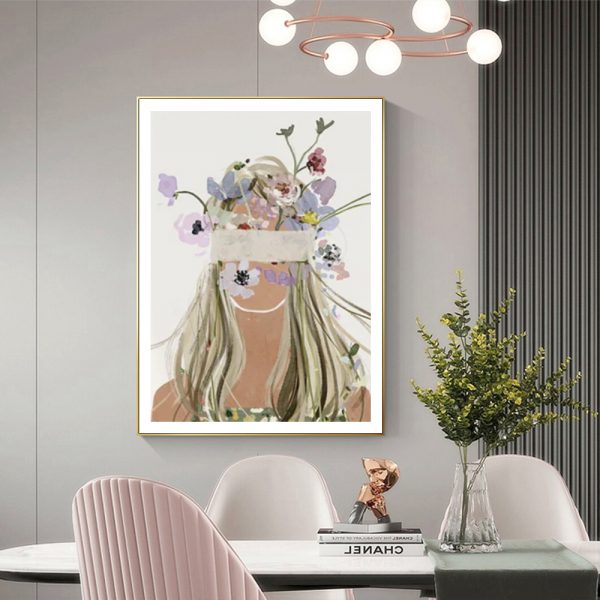 Wall Art - Botanical Abstract Face - Canvas Prints-Poster Prints