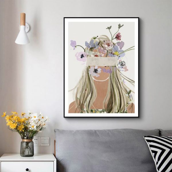 Wall Art - Botanical Abstract Face - Canvas Prints-Poster Prints - Image 3