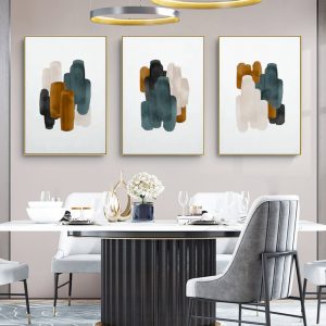 Wall Art  - Green and Rust - 3 Sets - Poster Prints -Canvas Prints