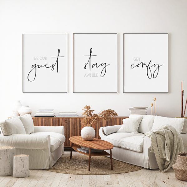 Wall Art  - Guest Room 3 Sets - Poster Prints -Canvas Prints