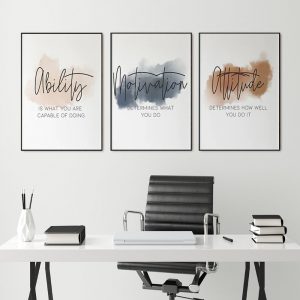 Wall Art  - Inspirational Workplace 3 Sets - Poster Prints -Canvas Prints