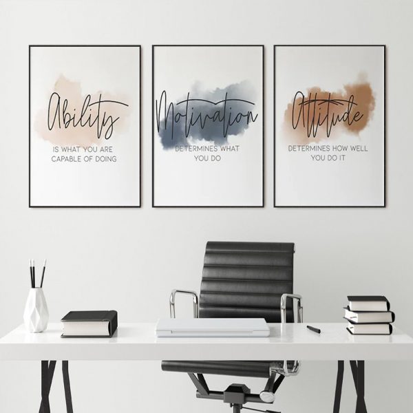 Wall Art  - Inspirational Workplace 3 Sets - Poster Prints -Canvas Prints